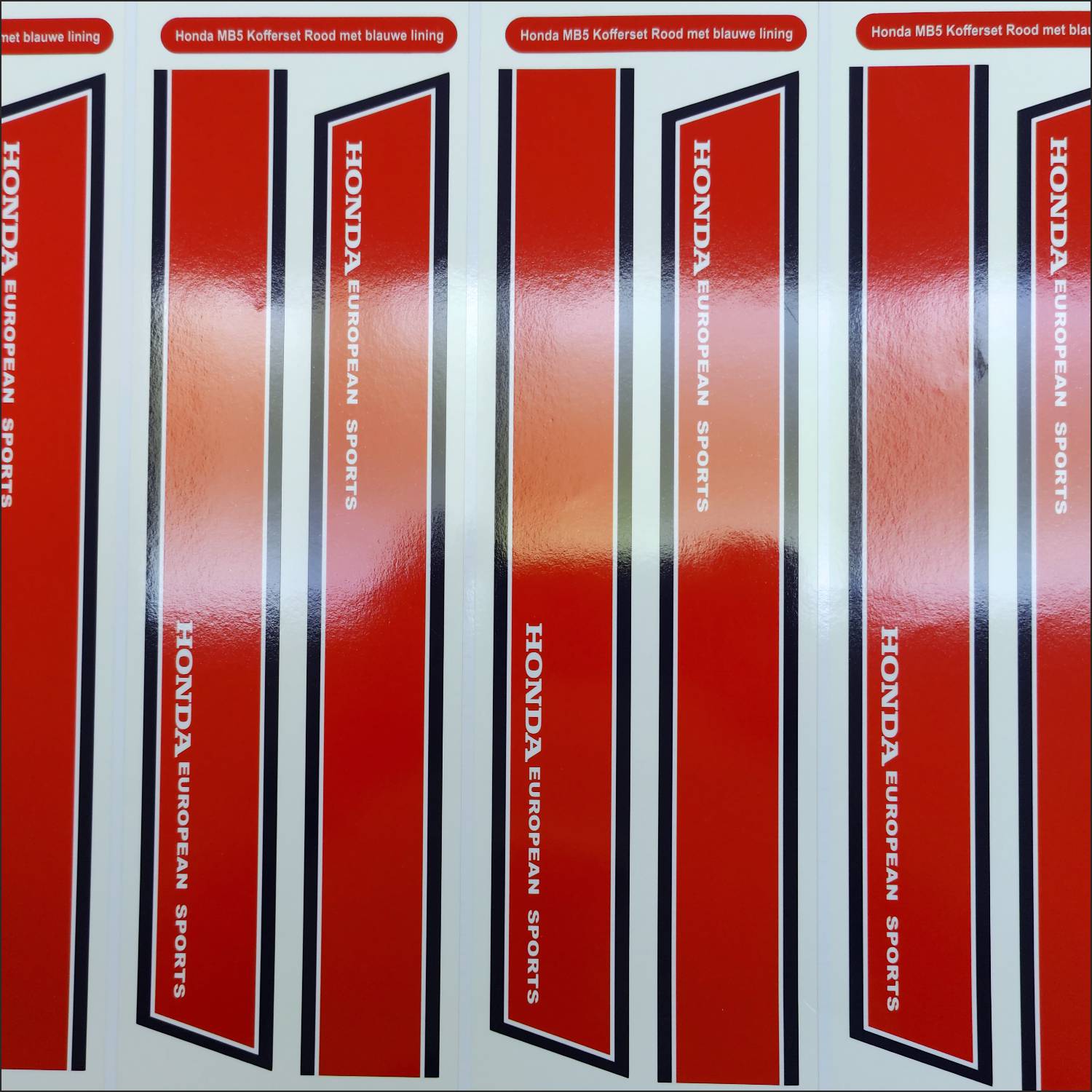 Honda MB5 Koffer stickerset Rood met blauwe lining