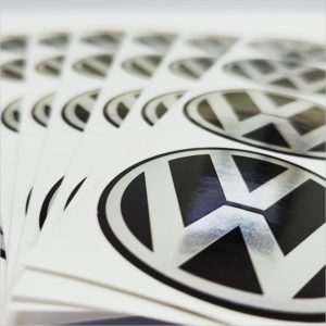 Wielnaaf stickers VW Zwart Chroom