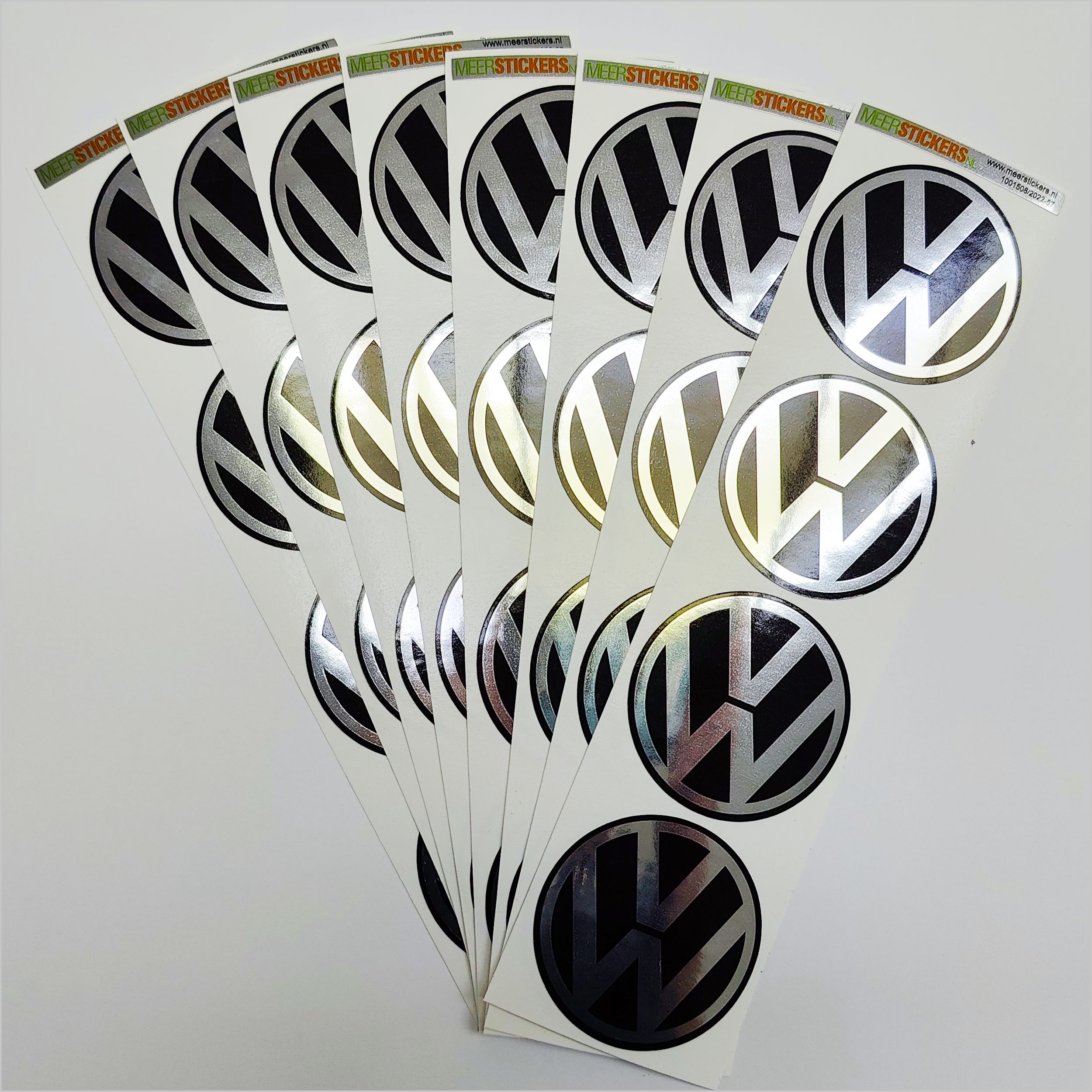 Wielnaaf stickers VW Zwart Chroom