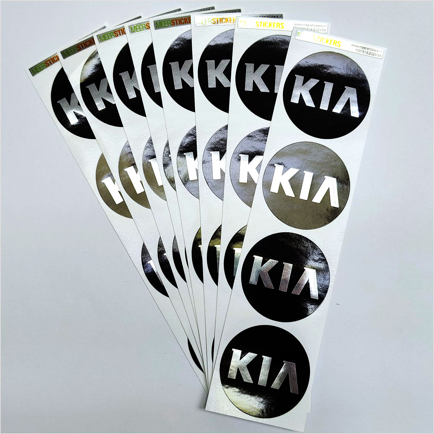 Wielnaaf stickers Kia Zwart Chroom