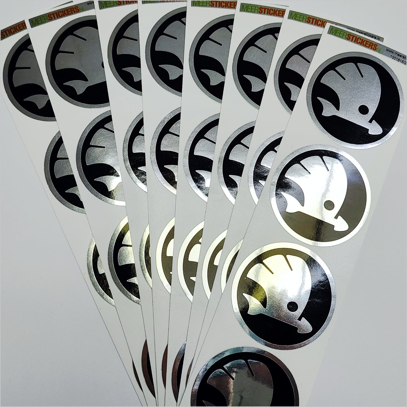 Wielnaaf stickers Skoda Zwart Chroom