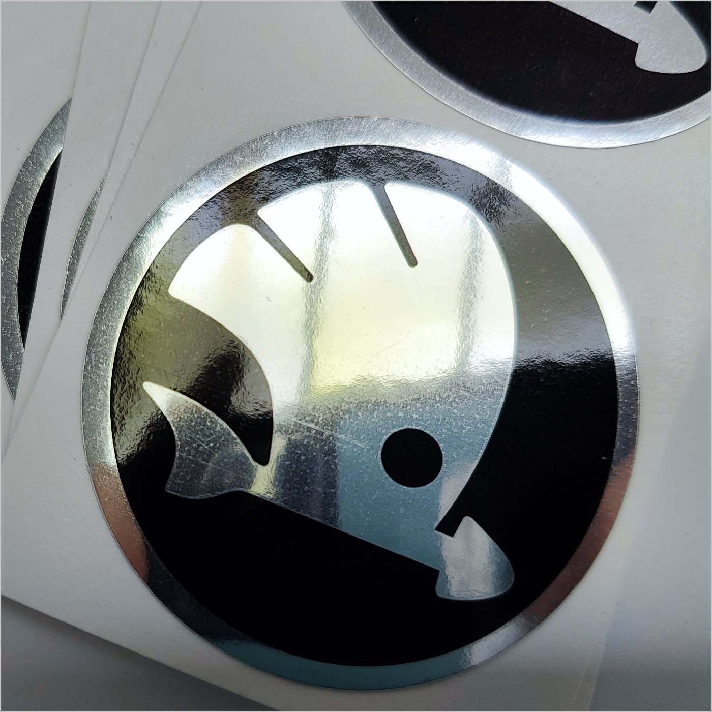 Wielnaaf stickers Skoda Zwart Chroom