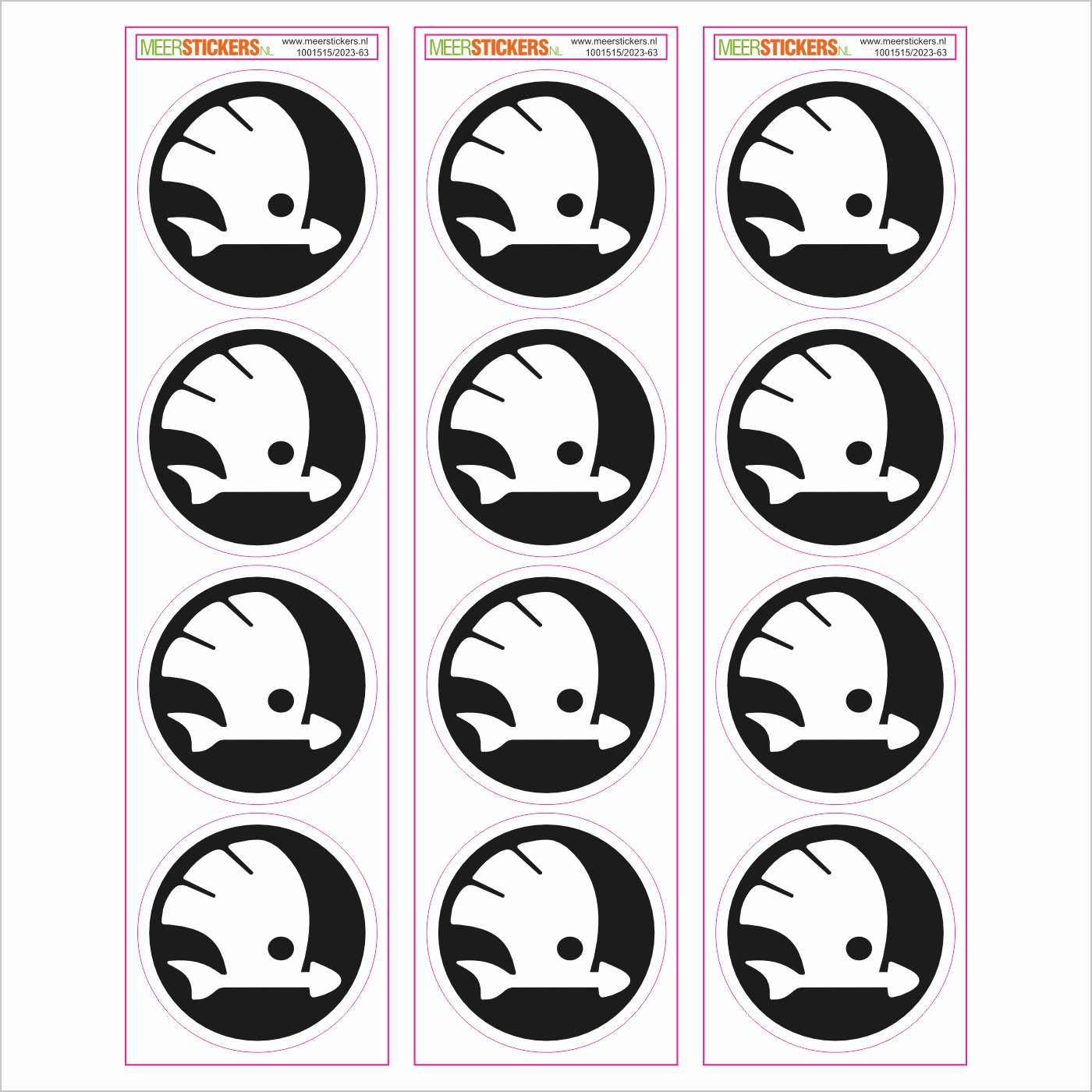 Wielnaaf stickers Skoda Zwart Chroom