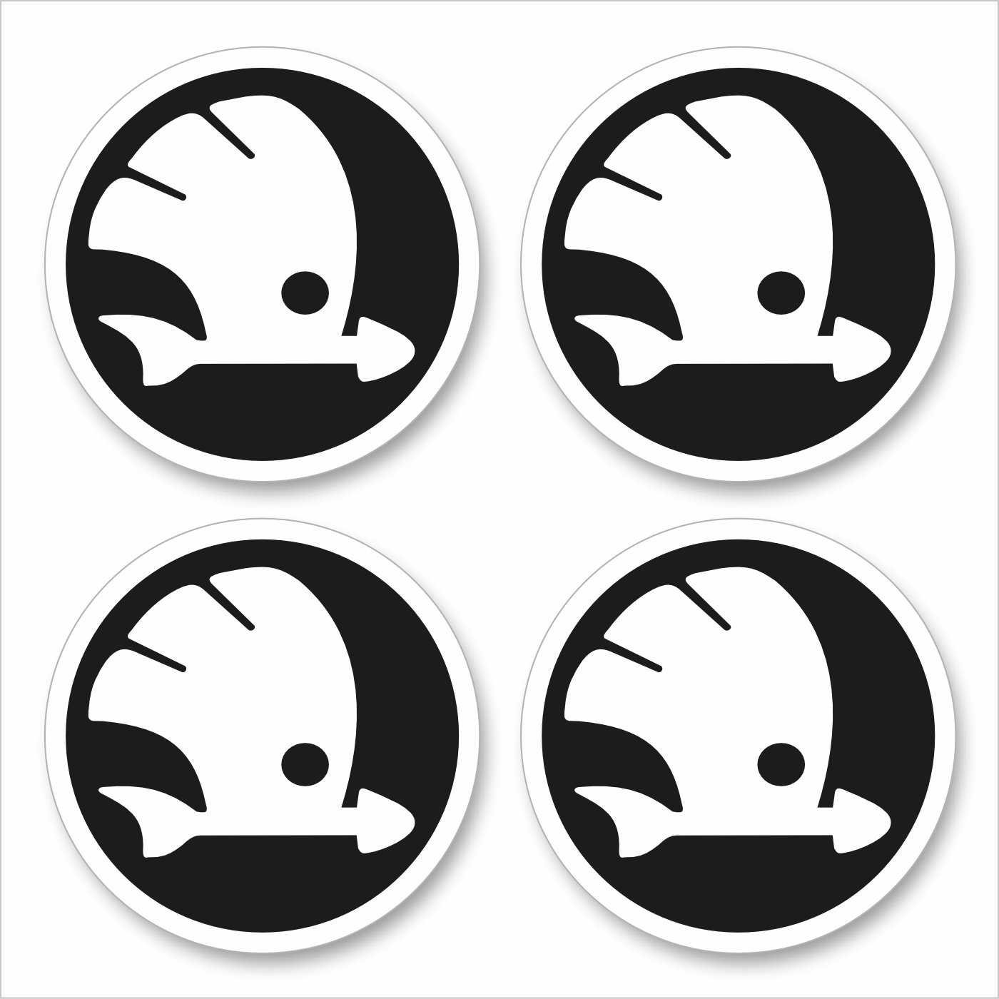 Wielnaaf stickers Skoda Zwart Chroom