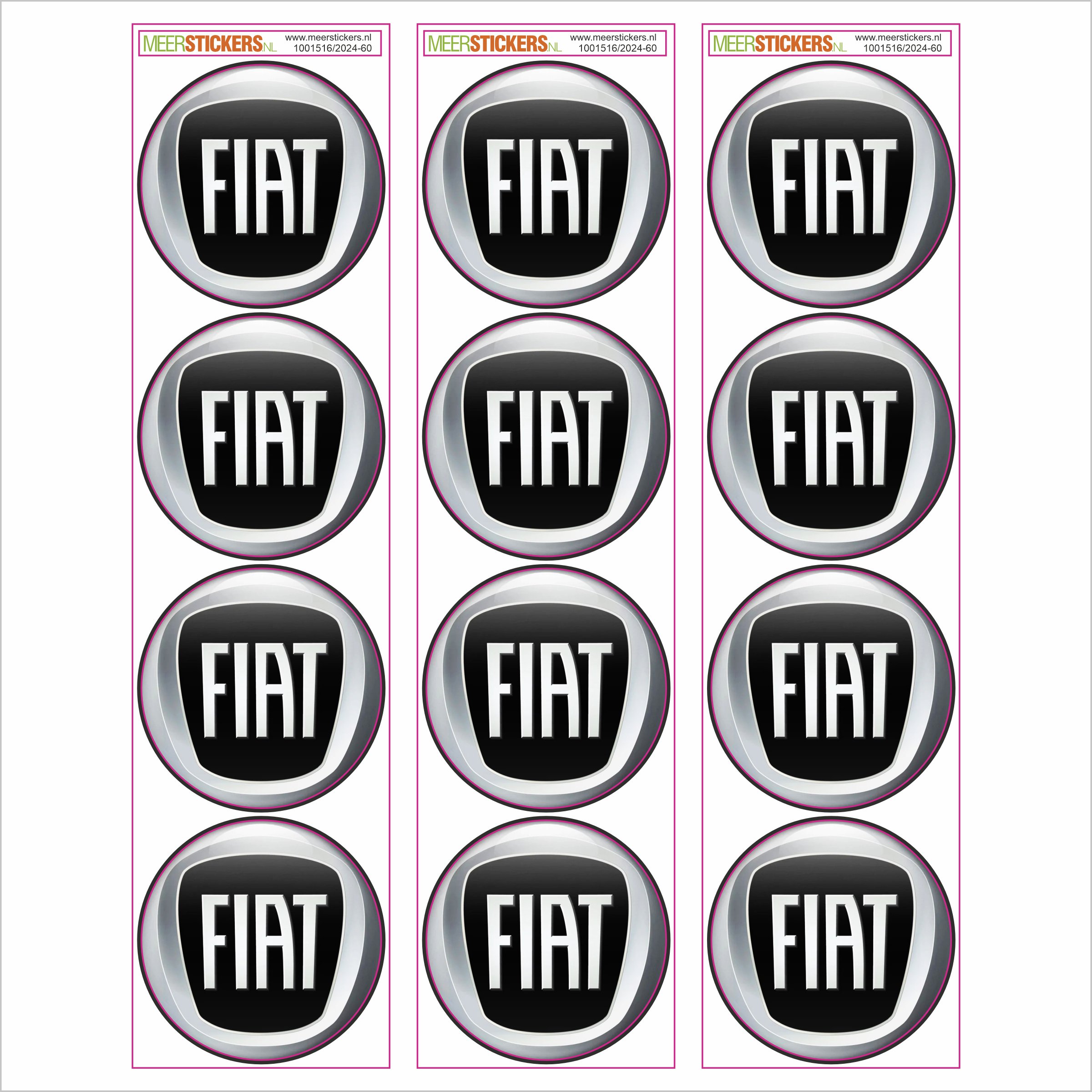 Wielnaaf stickers Fiat zwart