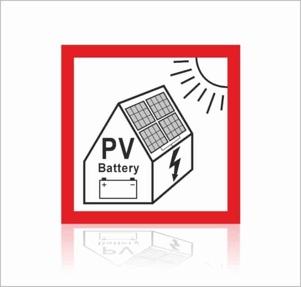 PV Stickers zonnepaneel batterij - accu NEN1010