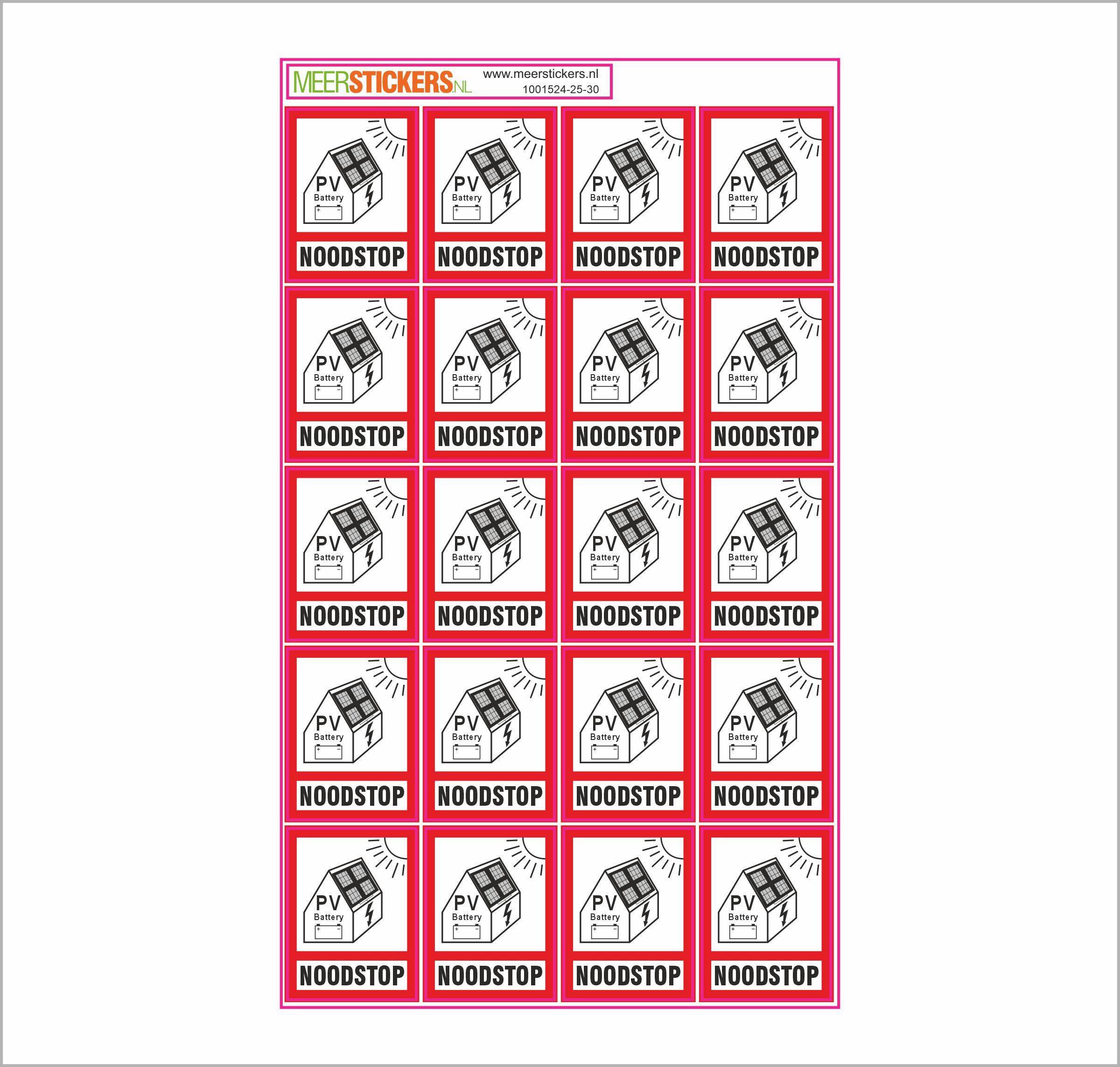 PV Stickers zonnepaneel batterij noodstop PV Stickers zonnepaneel batterij noodstop